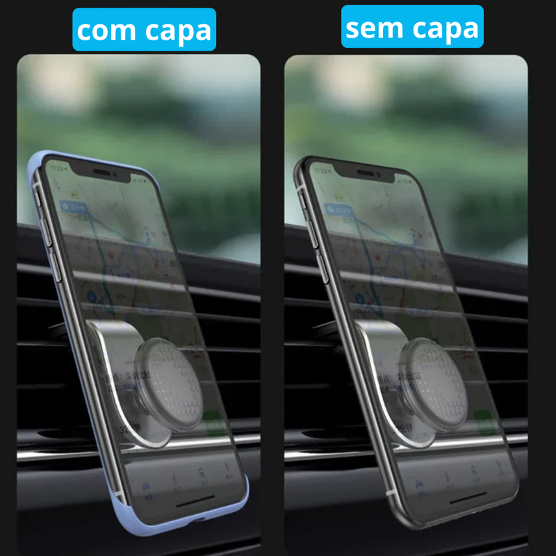 Suporte Magnético Universal para Celular - Fixação Segura e Rotação 360°