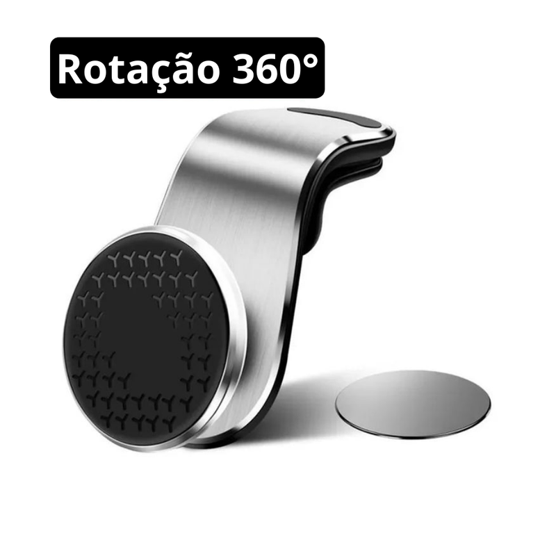 Suporte Magnético Universal para Celular - Fixação Segura e Rotação 360°