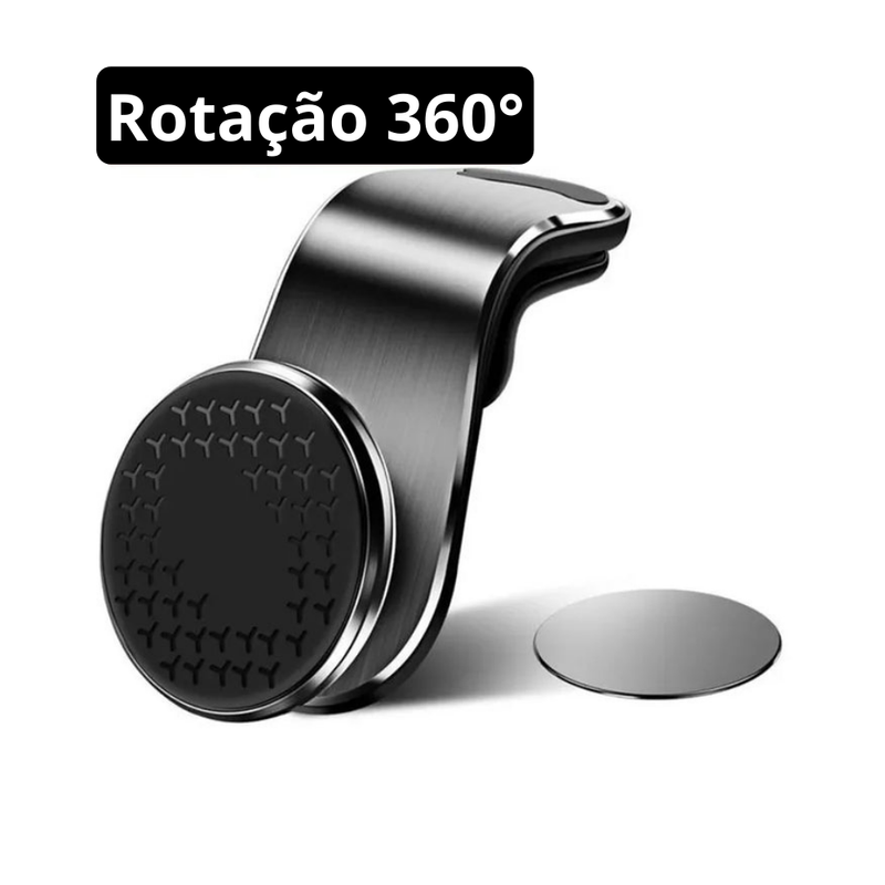 Suporte Magnético Universal para Celular - Fixação Segura e Rotação 360°