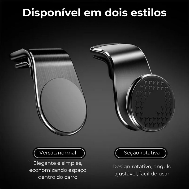 Suporte Magnético Universal para Celular - Fixação Segura e Rotação 360°