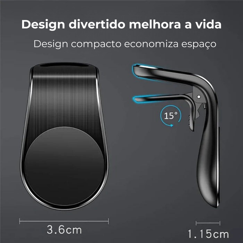 Suporte Magnético Universal para Celular - Fixação Segura e Rotação 360°