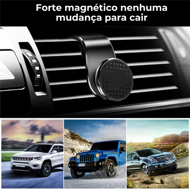 Suporte Magnético Universal para Celular - Fixação Segura e Rotação 360°