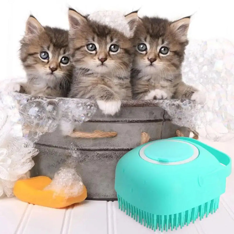 Escova de banho de silicone cães e gatos